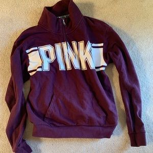 PINK everyday lounge quarter zip with front pocket